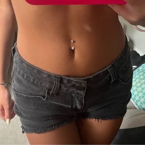 Black denim shorts low waisted